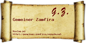 Gemeiner Zamfira névjegykártya
